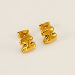 Gold color / 1 Pair Simple Series Elegant Letter Z Titanium Steel  Gold Color Women's Stud Earrings Picture26